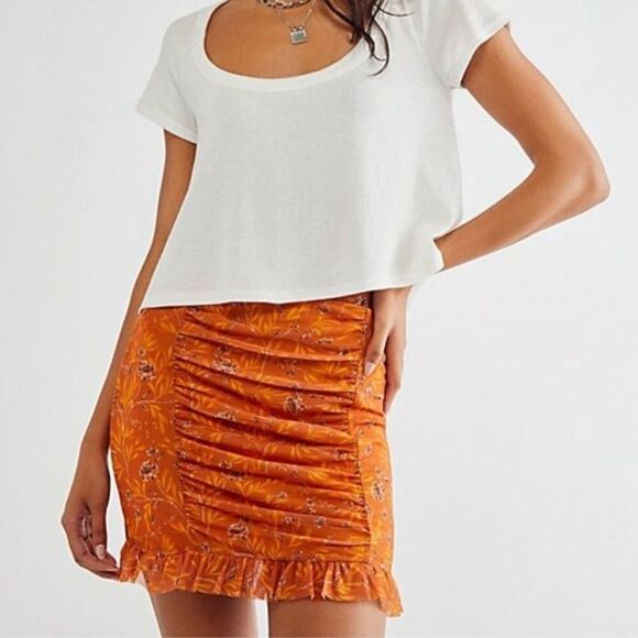 Free People Romi Mesh Mini Skirt Size Medium Bohemian Fun Going Out Festival - Picture 1 of 7